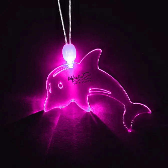 Light-Up Pendant Necklace - Dolphin