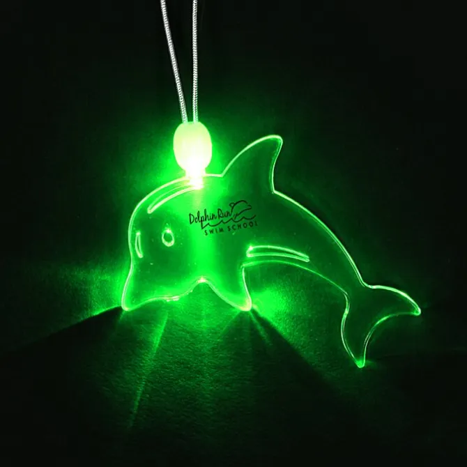 Light-Up Pendant Necklace - Dolphin