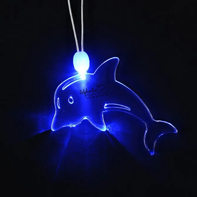 Light-Up Pendant Necklace - Dolphin