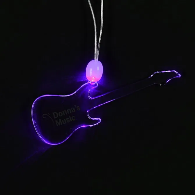 Light-Up Pendant Necklace - Guitar