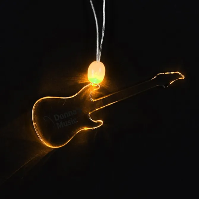 Light-Up Pendant Necklace - Guitar