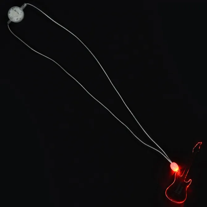 Light-Up Pendant Necklace - Guitar