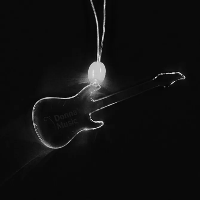 Light-Up Pendant Necklace - Guitar