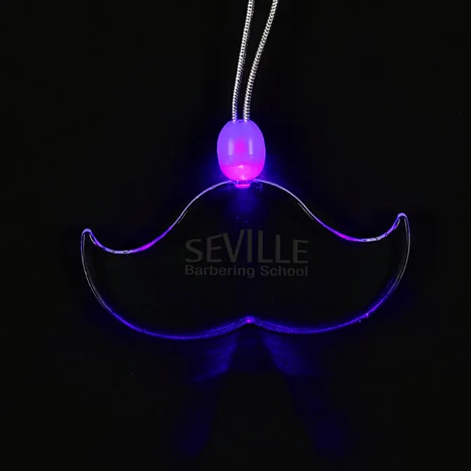 Light-Up Pendant Necklace - Mustache