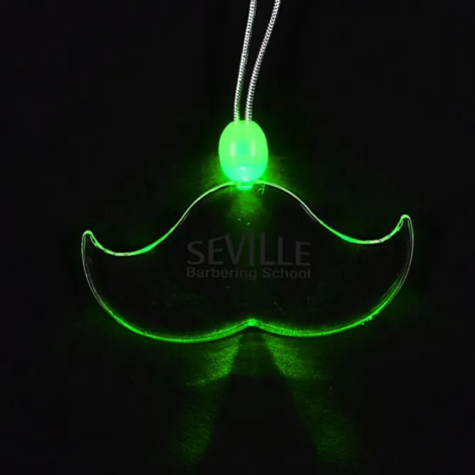 Light-Up Pendant Necklace - Mustache