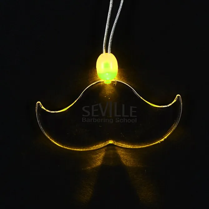 Light-Up Pendant Necklace - Mustache