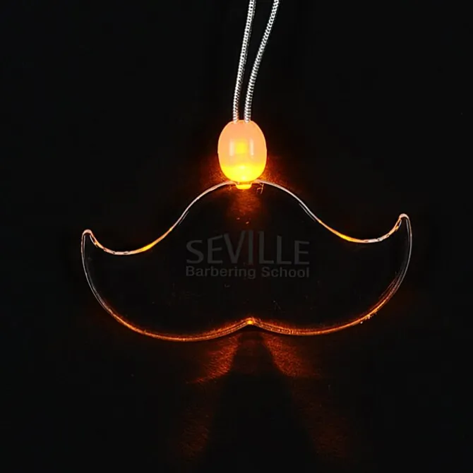 Light-Up Pendant Necklace - Mustache
