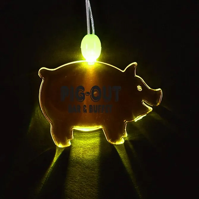 Light-Up Pendant Necklace - Pig
