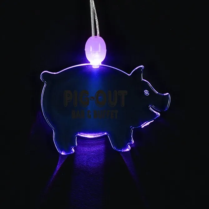 Light-Up Pendant Necklace - Pig