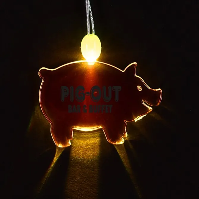 Light-Up Pendant Necklace - Pig