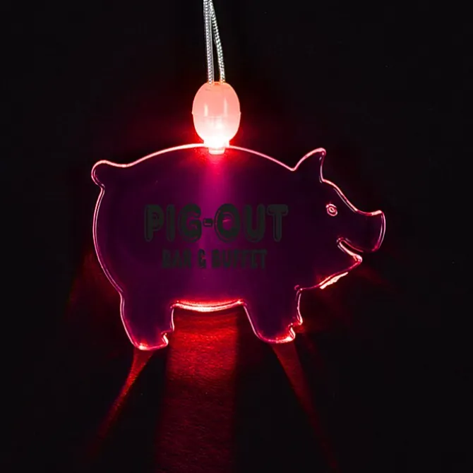 Light-Up Pendant Necklace - Pig