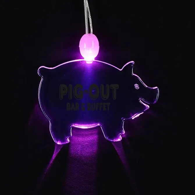 Light-Up Pendant Necklace - Pig