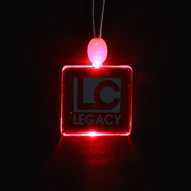 Light-Up Pendant Necklace - Square