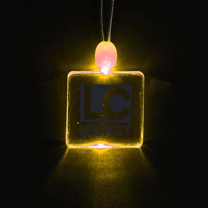 Light-Up Pendant Necklace - Square