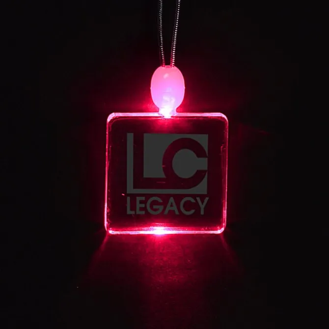 Light-Up Pendant Necklace - Square