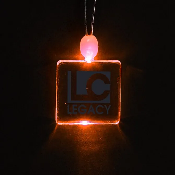 Light-Up Pendant Necklace - Square