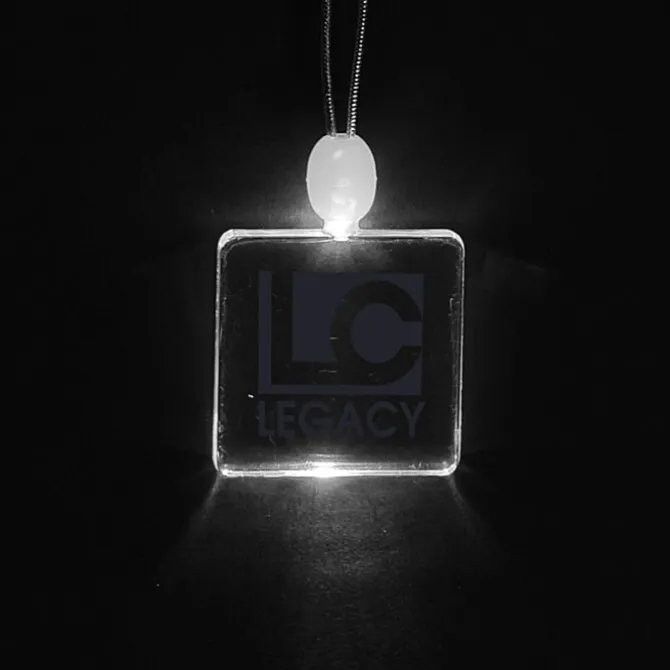 Light-Up Pendant Necklace - Square