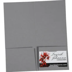 Linen Paper Two-Pocket Mini Folder - 9 inches x 4 inches