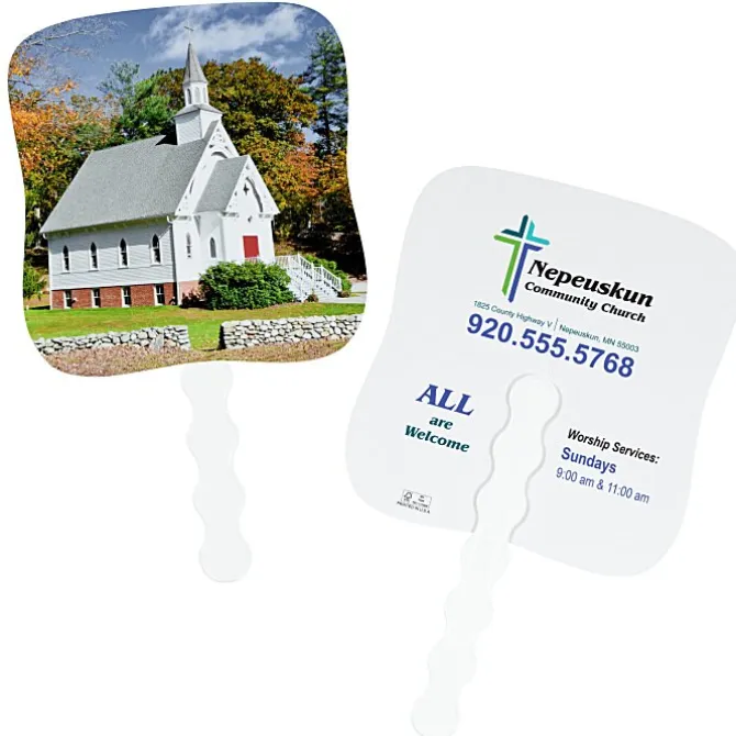 Little White Church Hand Fan