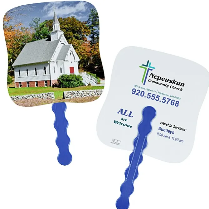 Little White Church Hand Fan
