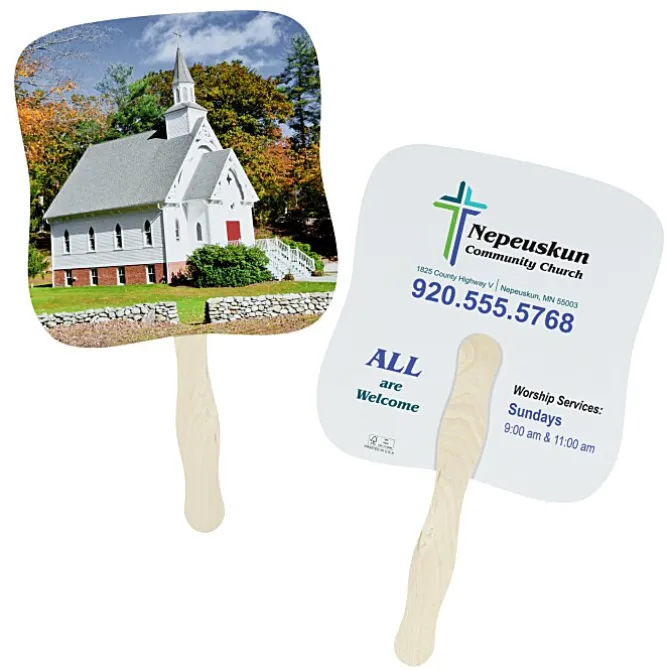 Little White Church Hand Fan