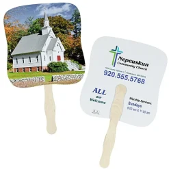 Little White Church Hand Fan
