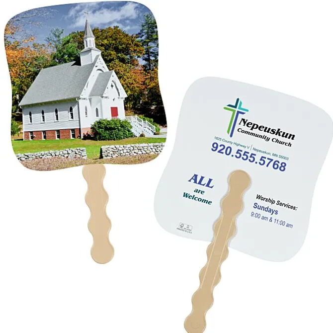 Little White Church Hand Fan
