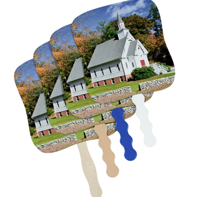 Little White Church Hand Fan