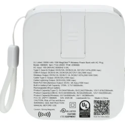 MagClick Wireless Power Bank with Wall Adapter - 10,000 mAh