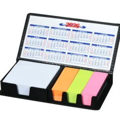 Memo Box with Adhesive Notes and Calendar - 24 hr