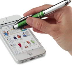 Mercury Stylus Metal Pen with Flashlight - Laser Engraved