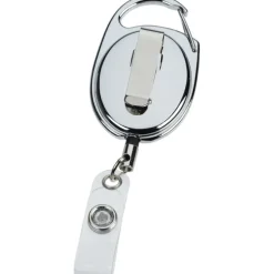 Metal Clip-On Retractable Badge Holder - Laser Engraved