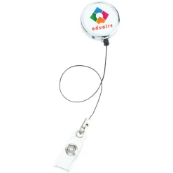 Metal Retractable Badge Holder - Slip Clip - Round