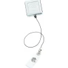 Metal Retractable Badge Holder - Slip Clip - Square - Laser Engraved