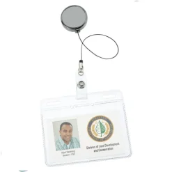 Metal Retractable Badge Holder - Slip Clip - Round - Gunmetal