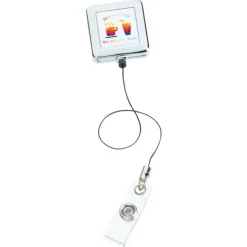 Metal Retractable Badge Holder - Slip Clip - Square