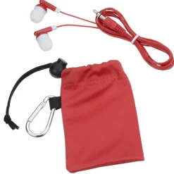 Microfiber Pouch with Colorful Earbuds
