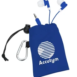 Microfiber Pouch with Colorful Earbuds