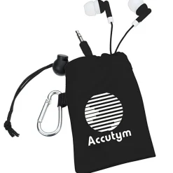 Microfiber Pouch with Colorful Earbuds