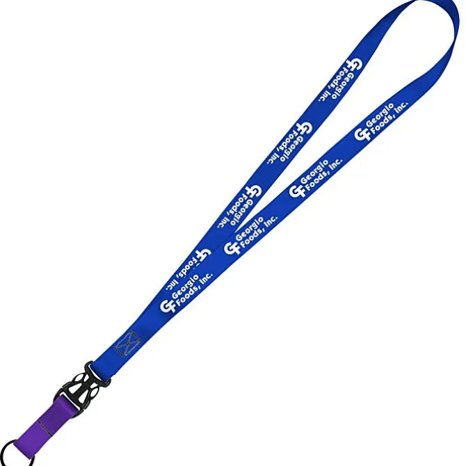Mix and Match Smooth Nylon Lanyard - 3/4 inch - 38 inches - Metal Split Ring