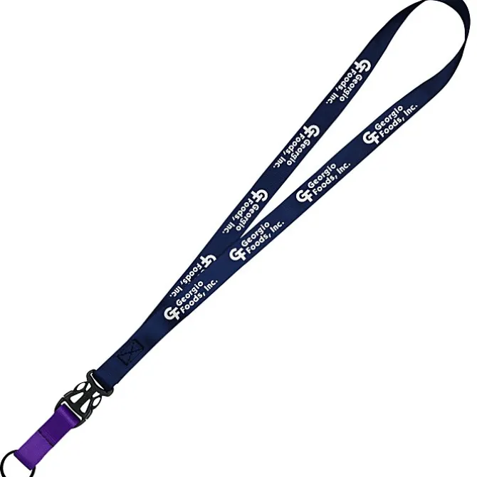 Mix and Match Smooth Nylon Lanyard - 3/4 inch - 38 inches - Metal Split Ring