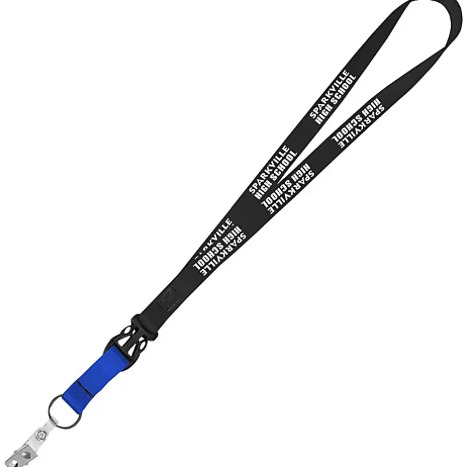 Mix and Match Smooth Nylon Lanyard - 3/4 inch - 38 inches - Snap with Metal Bulldog Clip