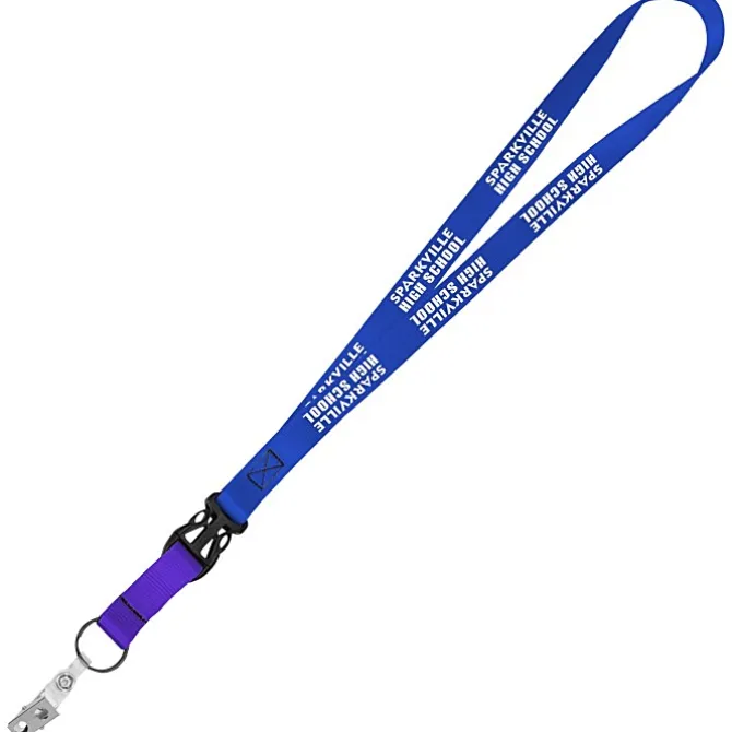 Mix and Match Smooth Nylon Lanyard - 3/4 inch - 38 inches - Snap with Metal Bulldog Clip