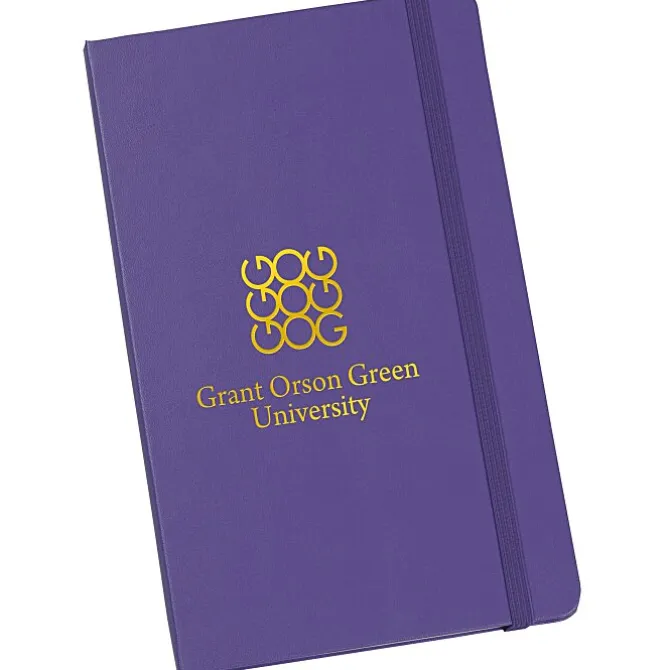 Moleskine Hard Cover Notebook - 8 1/4 inches x 5 inches - Ruled - Foil Stamp