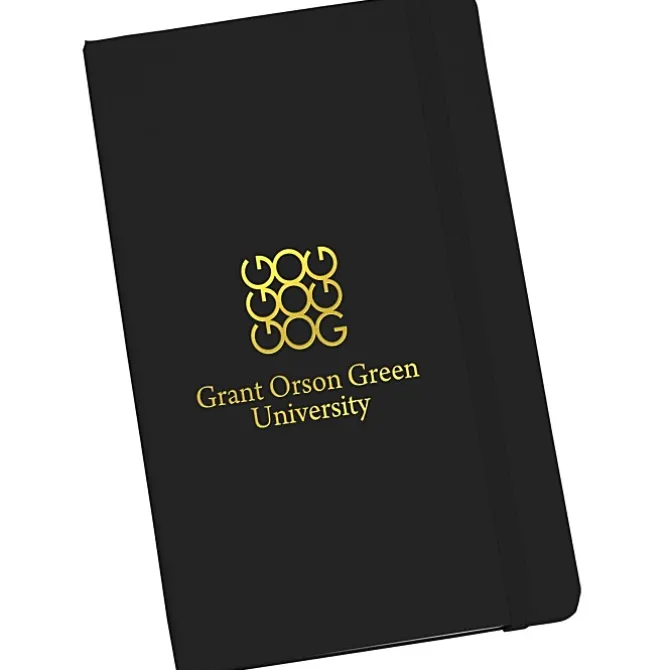 Moleskine Hard Cover Notebook - 8 1/4 inches x 5 inches - Ruled - Foil Stamp