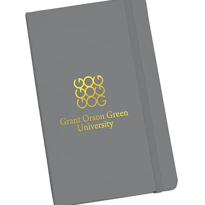 Moleskine Hard Cover Notebook - 8 1/4 inches x 5 inches - Ruled - Foil Stamp