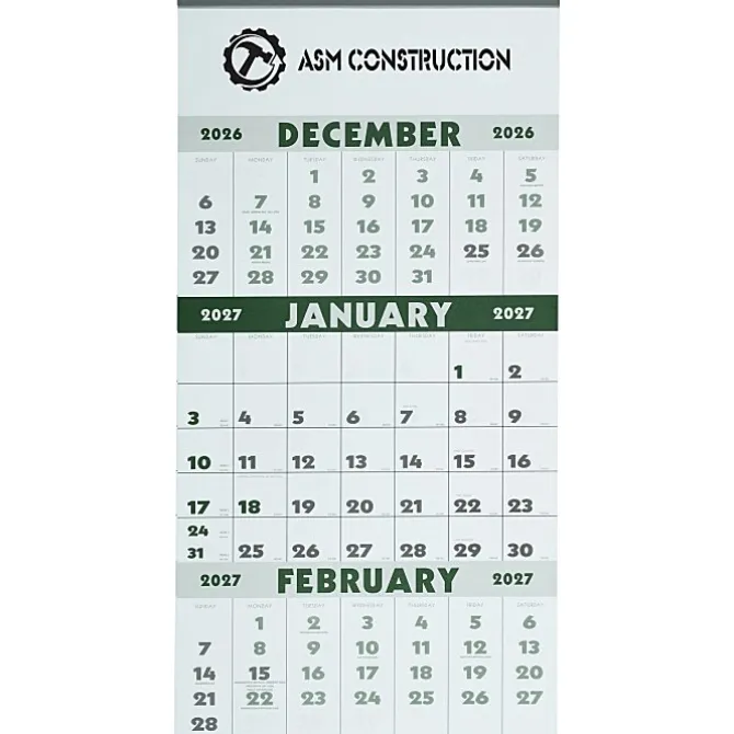 3 Month Planning Wall Calendar