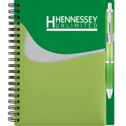 New Wave Pocket Notebook with Ballpoint Pen