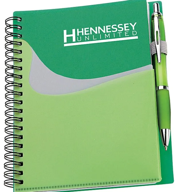 New Wave Pocket Notebook with Ballpoint Pen