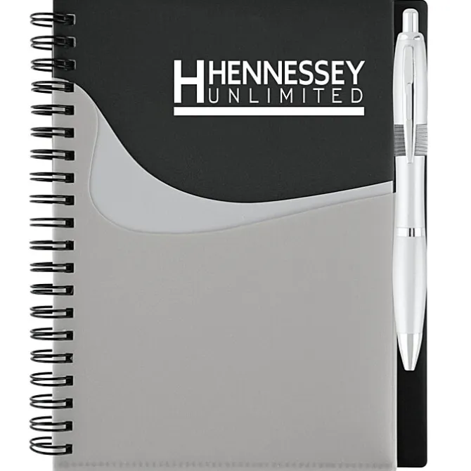 New Wave Pocket Notebook with Ballpoint Pen - 24 hr
